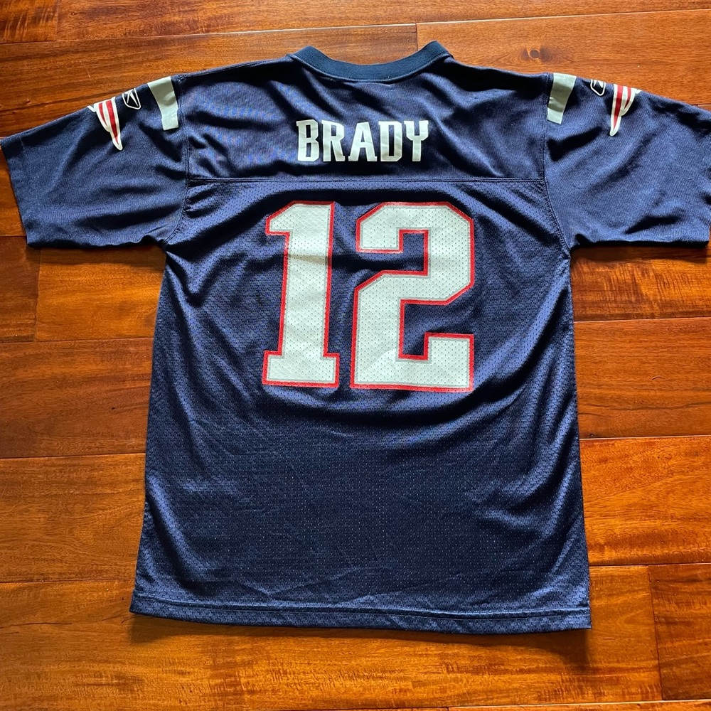 Patriots # 12 Brady Youth Large Reebok NFL Jersey